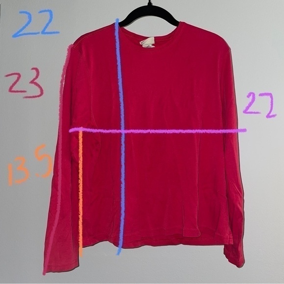 L.L. Bean Shirt Crewneck Solid Pullover Long Sleeve Semi Cropped Basics Top - Picture 5 of 9